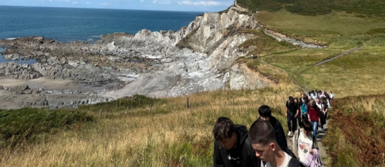 group walking - cliff