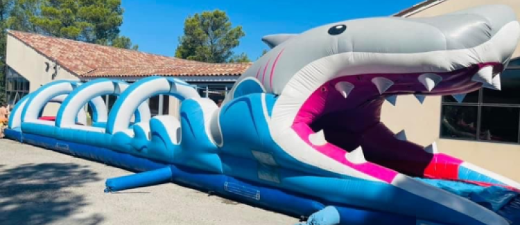 Supernova colonie de vacances ventrigliss gonflable en forme de requin en provence