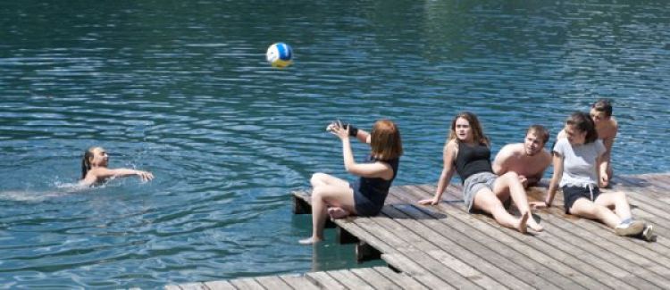 baignade au lac bleu