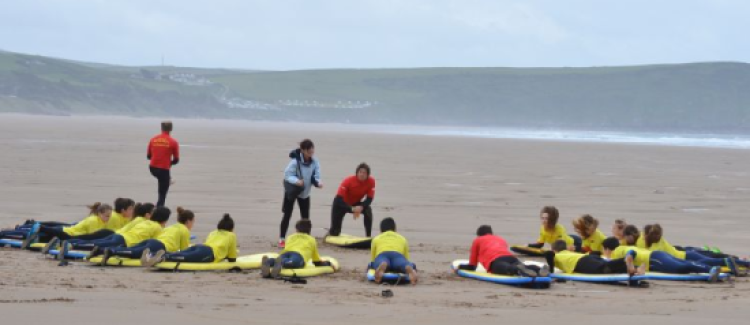 on the surf practise